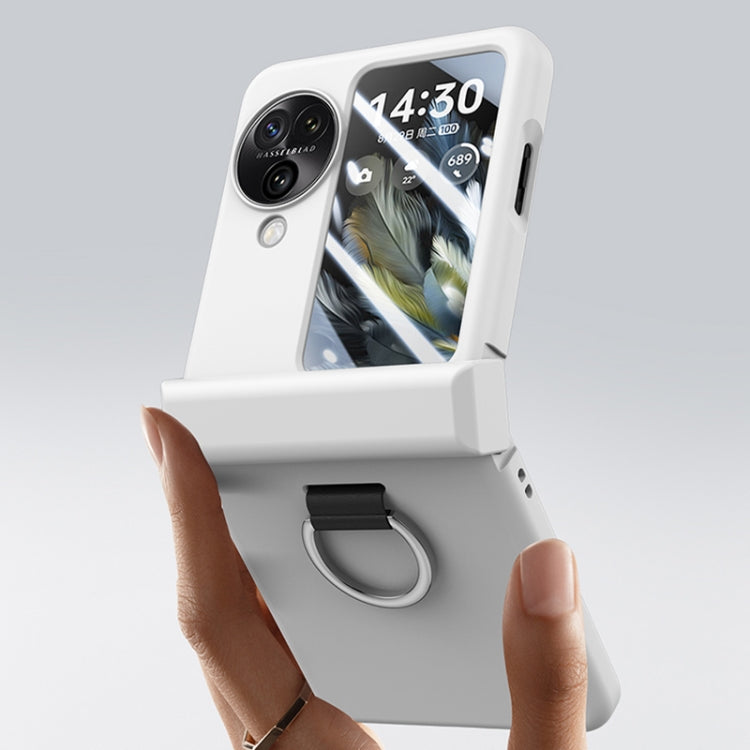 For OPPO Find N3 Flip Ultra-thin Skin Feel Ring Phone Case with Hinge