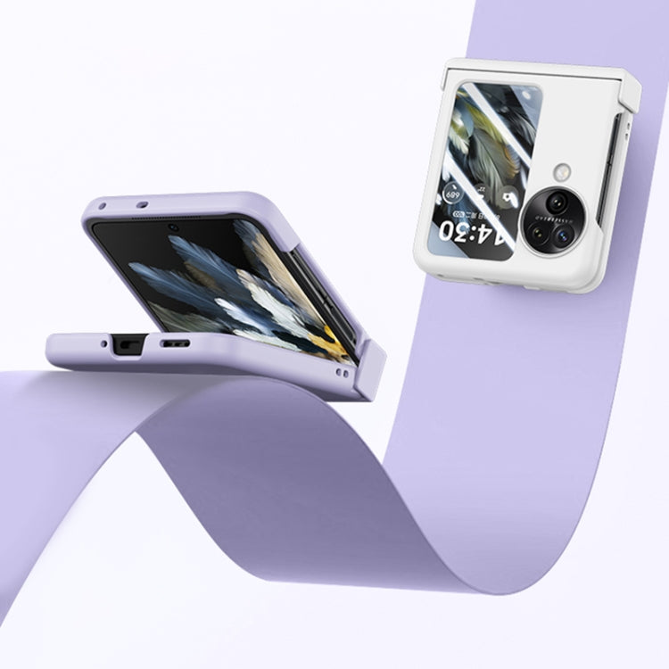 For OPPO Find N3 Flip Ultra-thin Skin Feel Ring Phone Case with Hinge