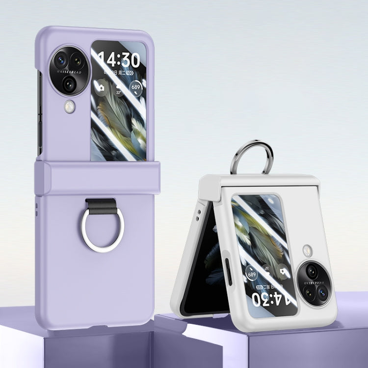 For OPPO Find N3 Flip Ultra-thin Skin Feel Ring Phone Case with Hinge