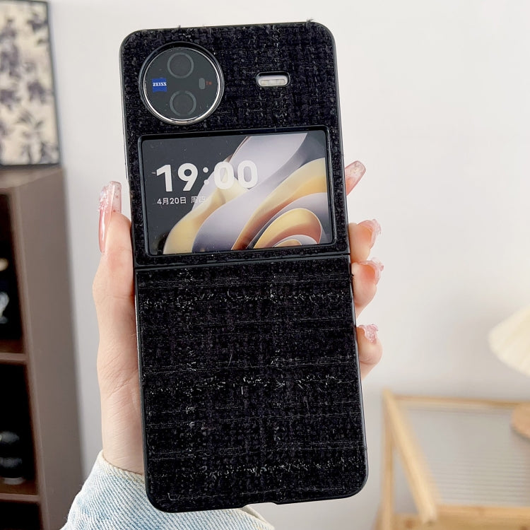 For vivo X Flip Plaid Fabric PC Protective Phone Case