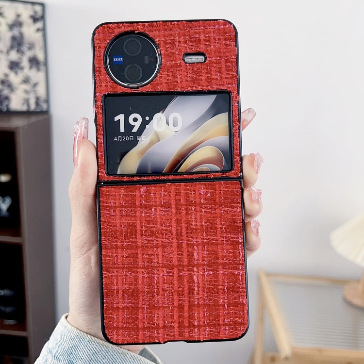 For vivo X Flip Plaid Fabric PC Protective Phone Case