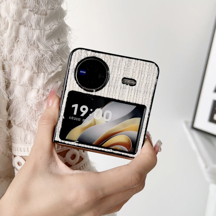 For vivo X Flip Plaid Fabric PC Protective Phone Case