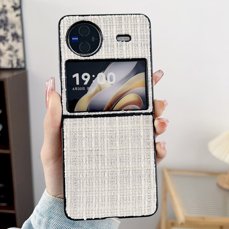 For vivo X Flip Plaid Fabric PC Protective Phone Case