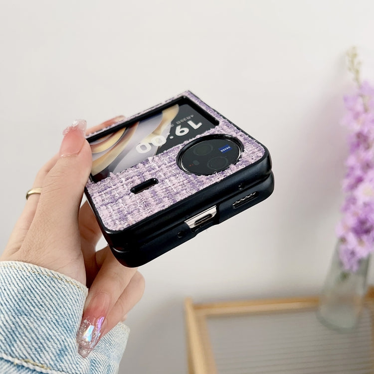 For vivo X Flip Plaid Fabric PC Protective Phone Case