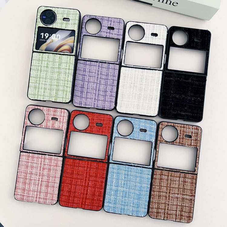 For vivo X Flip Plaid Fabric PC Protective Phone Case