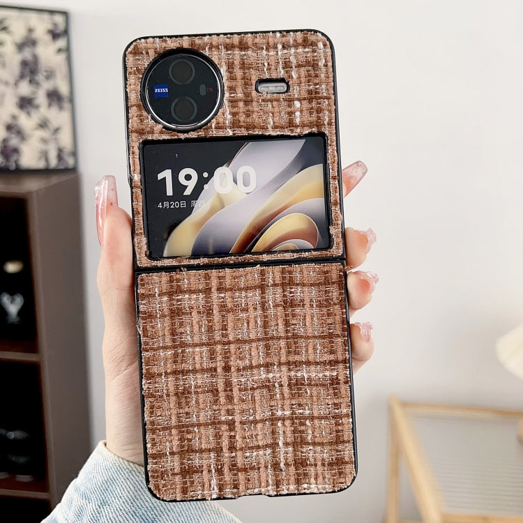 For vivo X Flip Plaid Fabric PC Protective Phone Case