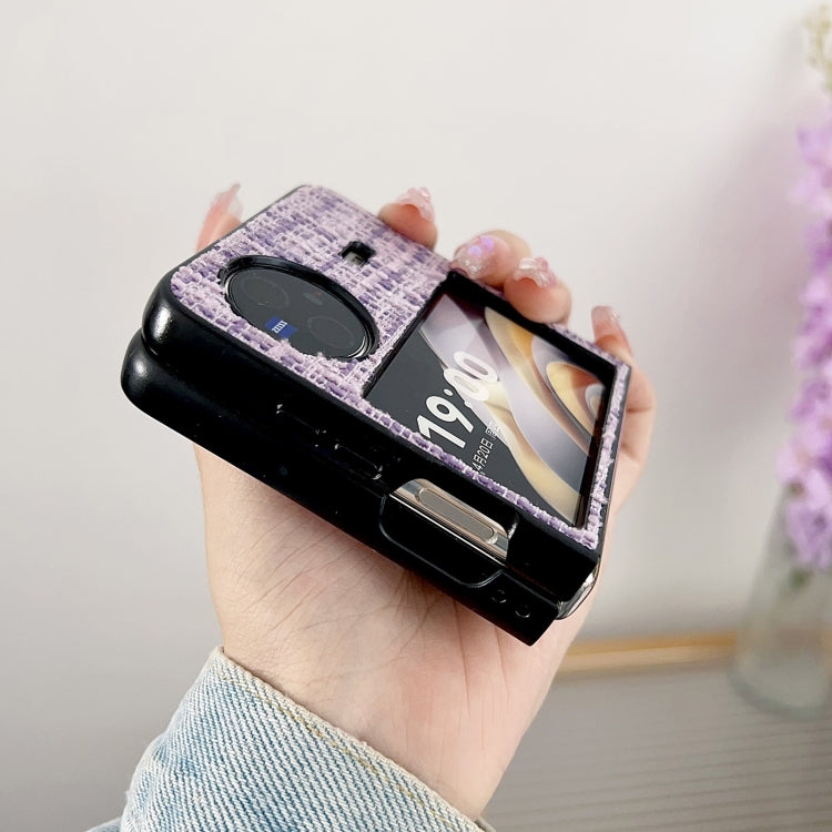 For vivo X Flip Plaid Fabric PC Protective Phone Case