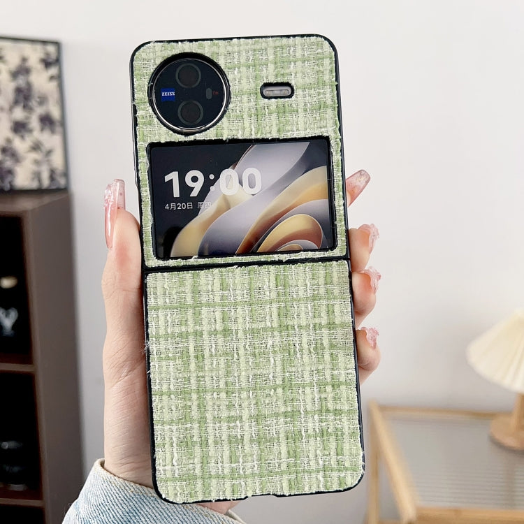 For vivo X Flip Plaid Fabric PC Protective Phone Case