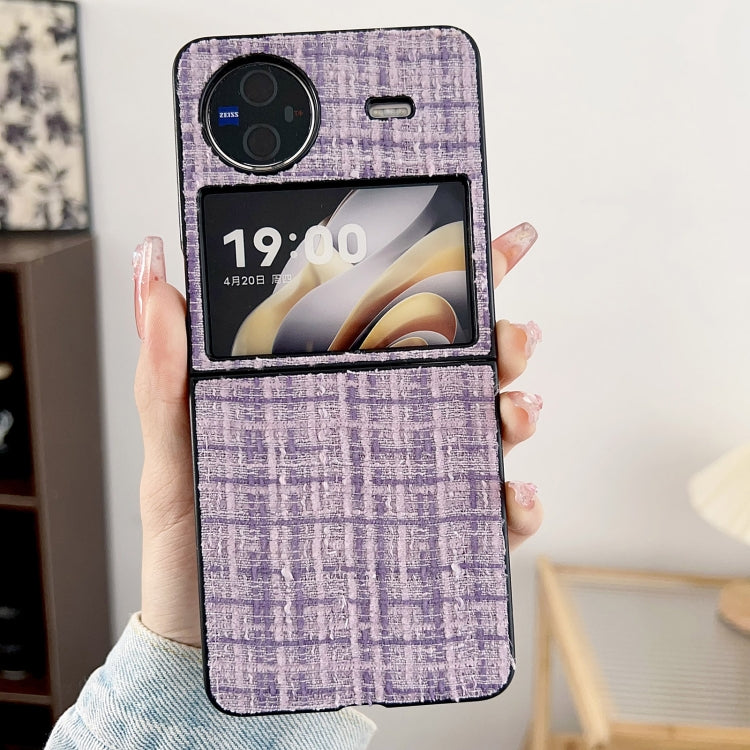 For vivo X Flip Plaid Fabric PC Protective Phone Case