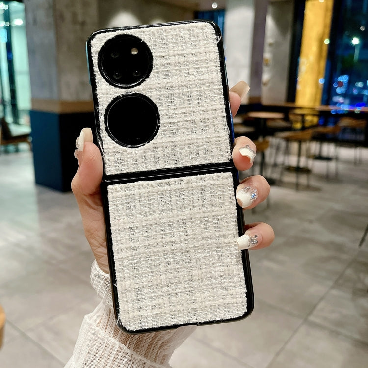 For Huawei P50 Pocket Plaid Fabric PC Protective Phone Case