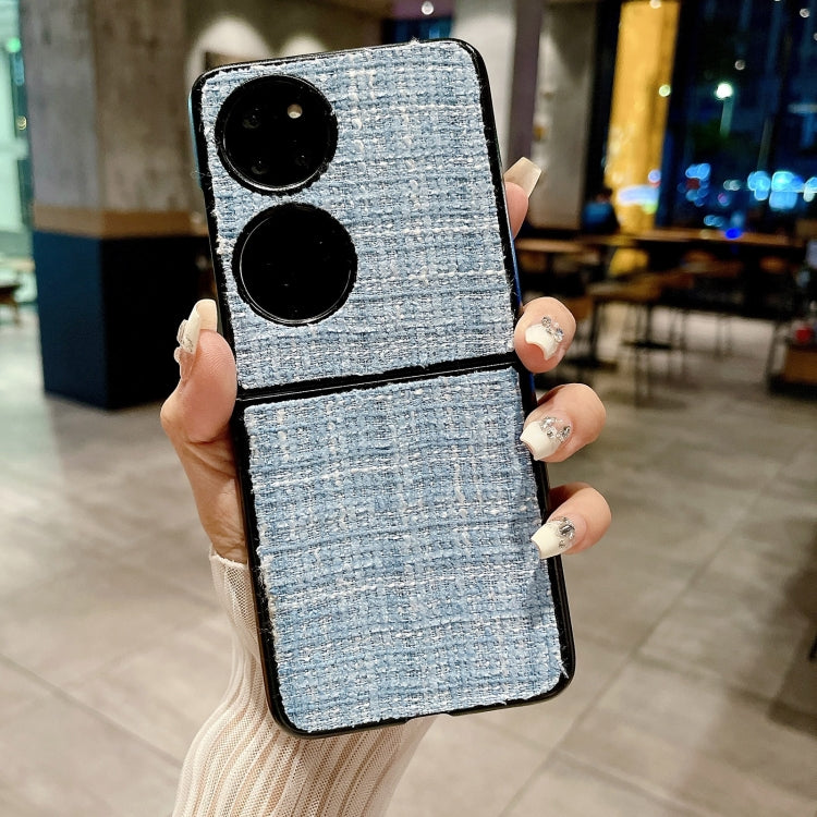 For Huawei P50 Pocket Plaid Fabric PC Protective Phone Case