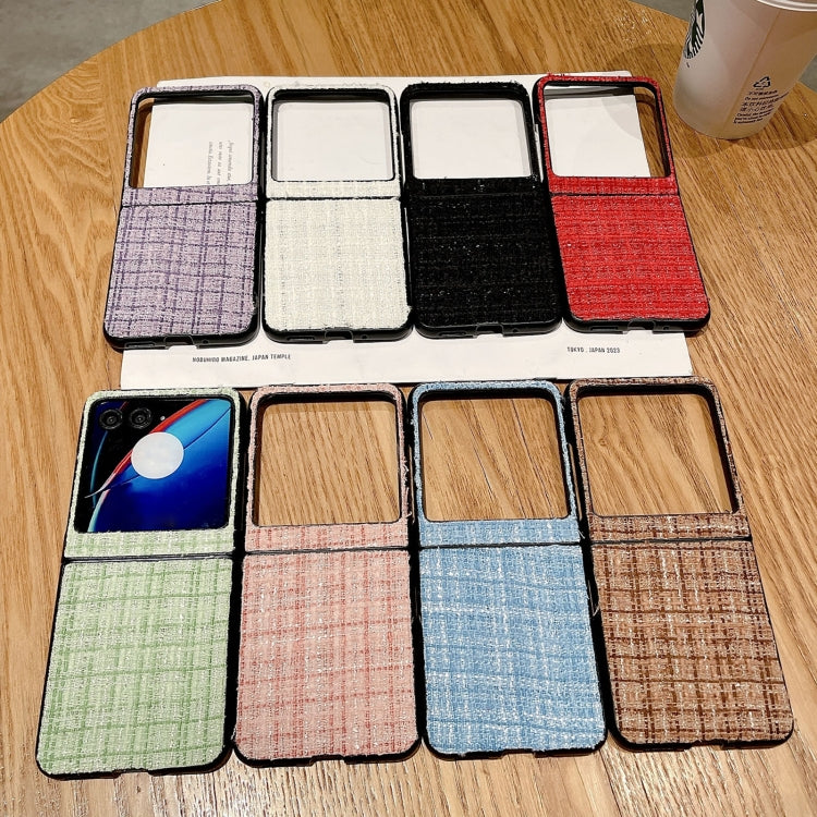 For Motorola Razr 40 Ultra Plaid Fabric PC Protective Phone Case