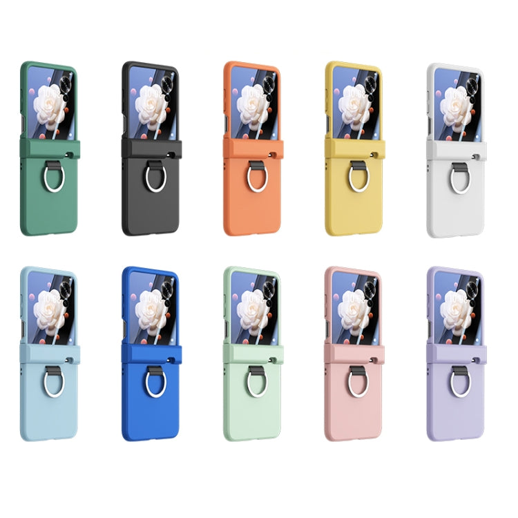 For Honor Magic V Flip Ultra-thin Skin Feel Ring Phone Case with Hinge