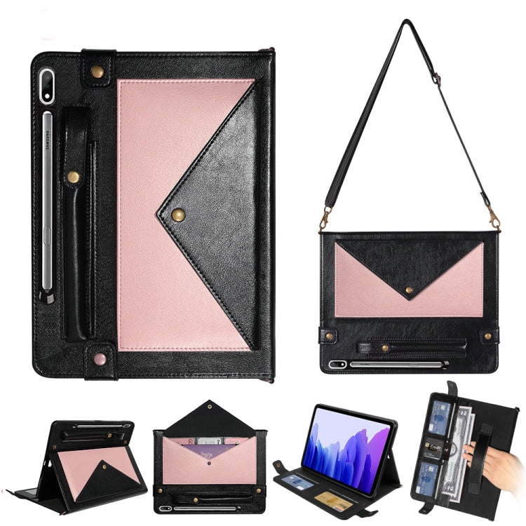 For Samsung Galaxy Tab S8 / Galaxy Tab S7 T870 / T875 Envelope Color Matching Horizontal Flip PU Leather Case with Card Slots & Pen Slots & Holder & Wallet & Photo Frame & Shoulder Strap
