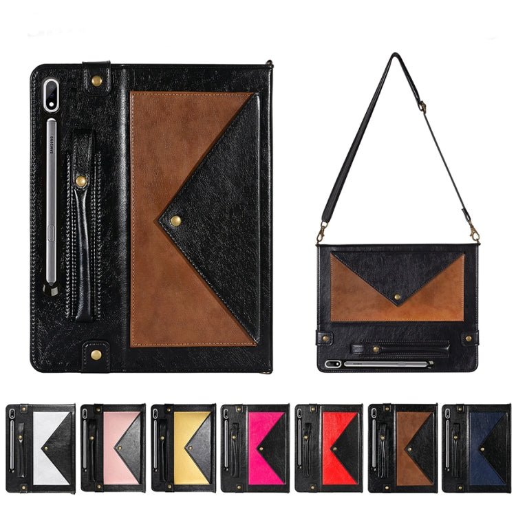For Samsung Galaxy Tab S8 / Galaxy Tab S7 T870 / T875 Envelope Color Matching Horizontal Flip PU Leather Case with Card Slots & Pen Slots & Holder & Wallet & Photo Frame & Shoulder Strap