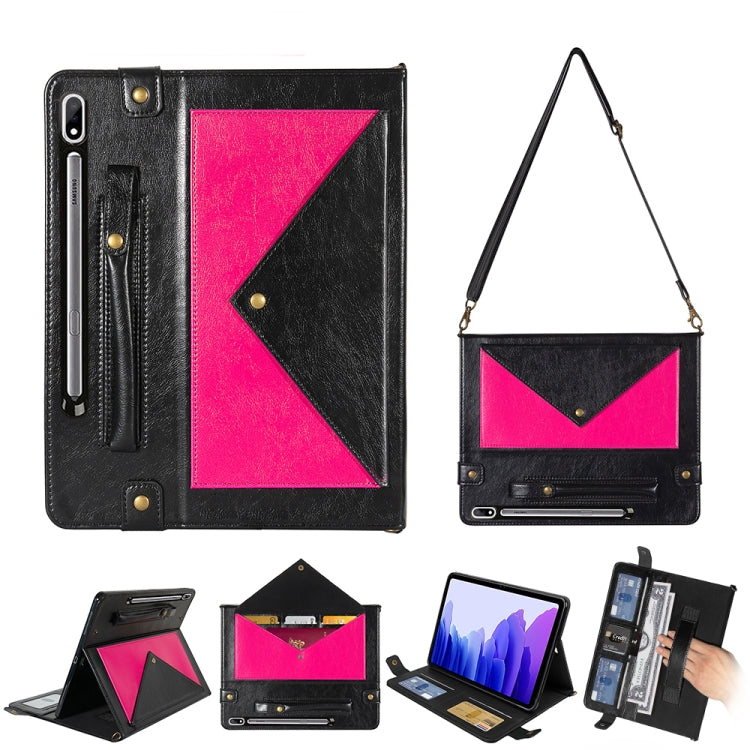 For Samsung Galaxy Tab S8 / Galaxy Tab S7 T870 / T875 Envelope Color Matching Horizontal Flip PU Leather Case with Card Slots & Pen Slots & Holder & Wallet & Photo Frame & Shoulder Strap