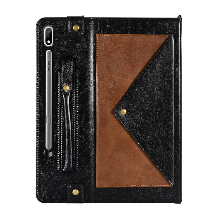 For Samsung Galaxy Tab S8 / Galaxy Tab S7 T870 / T875 Envelope Color Matching Horizontal Flip PU Leather Case with Card Slots & Pen Slots & Holder & Wallet & Photo Frame & Shoulder Strap