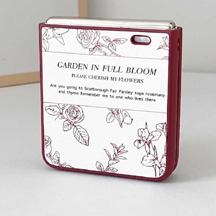 For Honor Magic V Flip Sketch Flower Pattern Phone Case - Rose