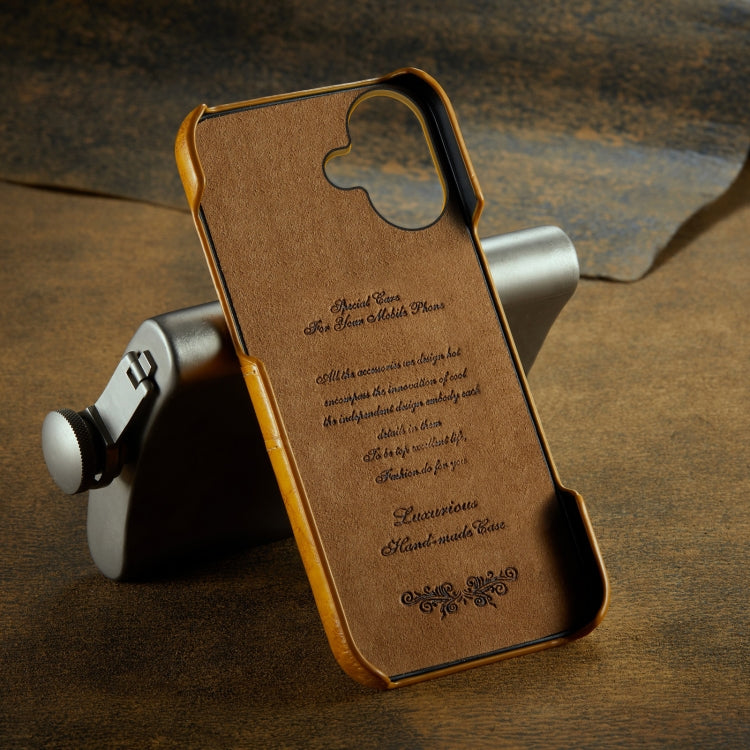 For iPhone 16 Plus Fierre Shann Retro Oil Wax Texture Card Slots PU Leather Phone Case