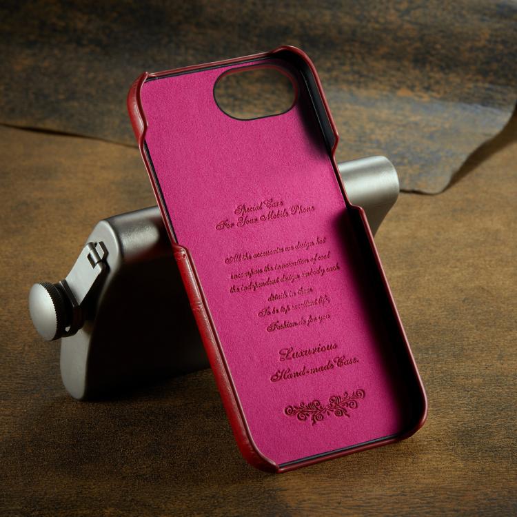 For iPhone 17e / 16e Fierre Shann Retro Oil Wax Texture Card Slots PU Leather Phone Case