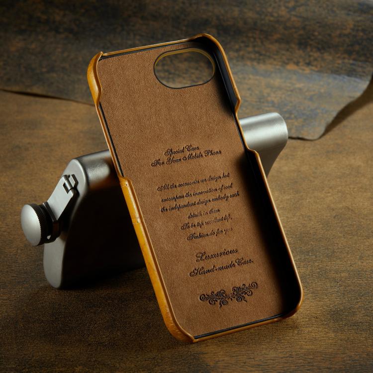 For iPhone 17e / 16e Fierre Shann Retro Oil Wax Texture Card Slots PU Leather Phone Case