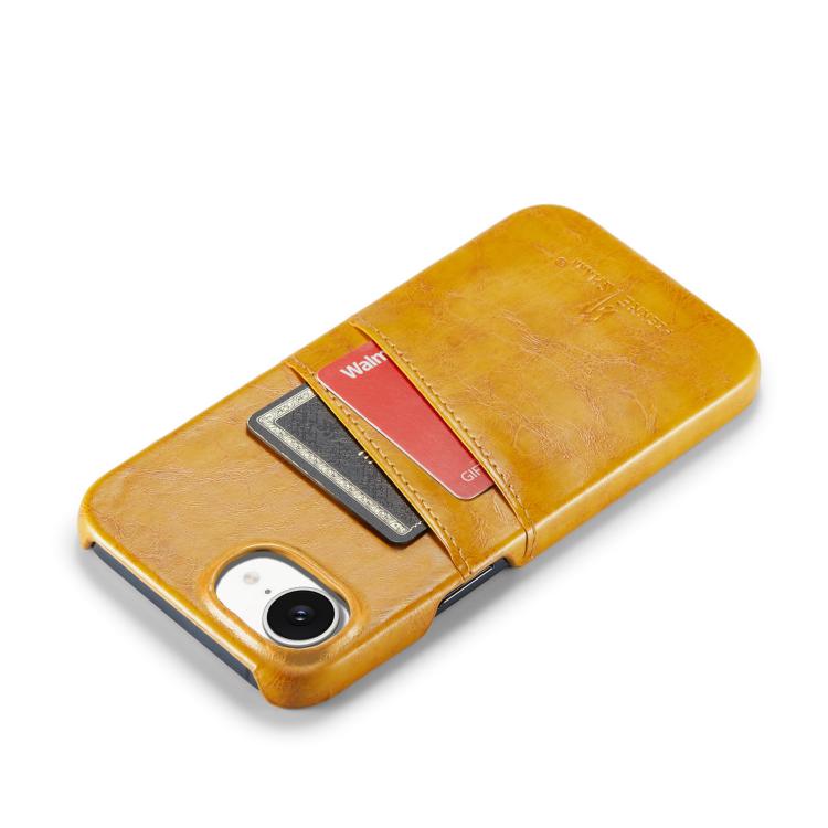 For iPhone 17e / 16e Fierre Shann Retro Oil Wax Texture Card Slots PU Leather Phone Case