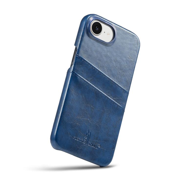 For iPhone 17e / 16e Fierre Shann Retro Oil Wax Texture Card Slots PU Leather Phone Case