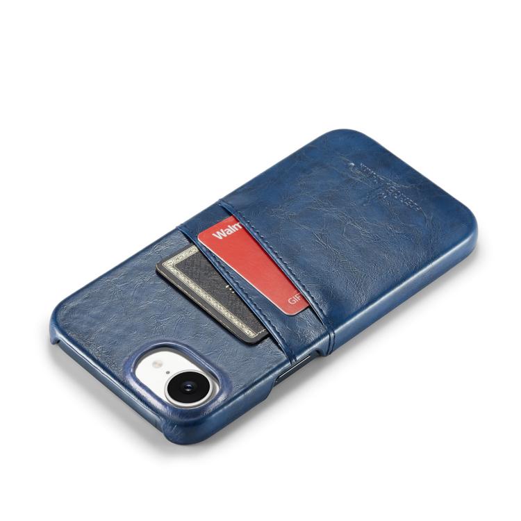 For iPhone 17e / 16e Fierre Shann Retro Oil Wax Texture Card Slots PU Leather Phone Case