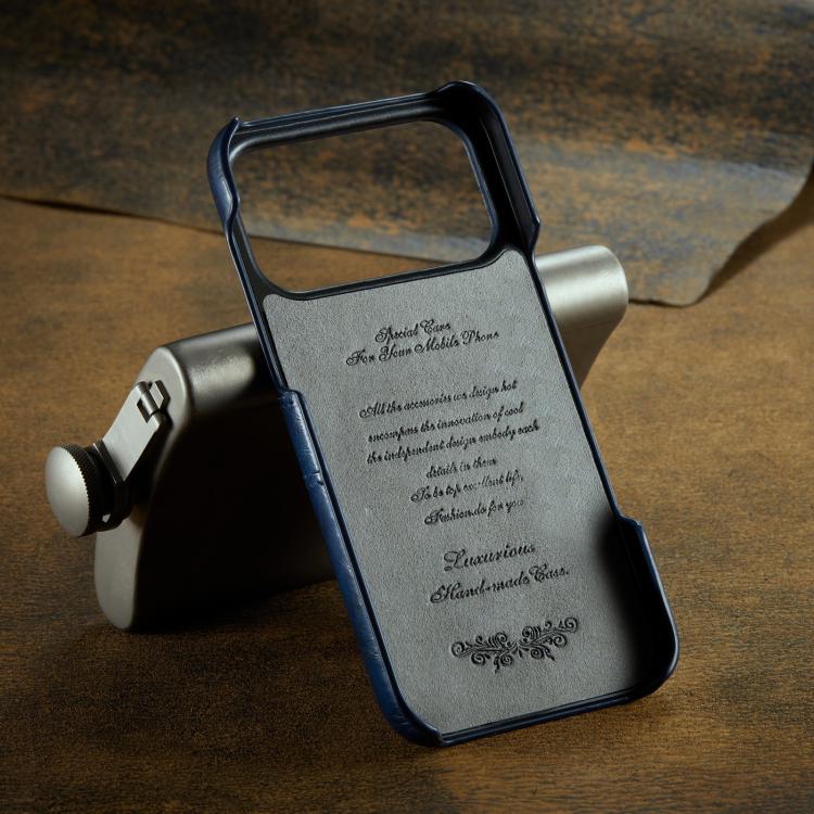 For iPhone 17 Pro Max Fierre Shann Retro Oil Wax Texture Card Slots PU Leather Phone Case