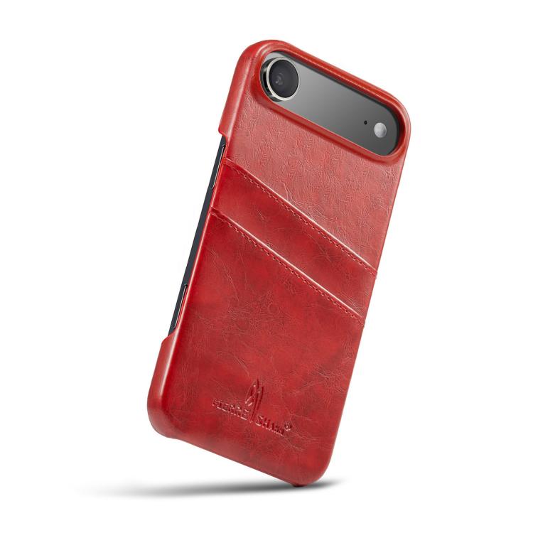 For iPhone Air Fierre Shann Retro Oil Wax Texture Card Slots PU Leather Phone Case