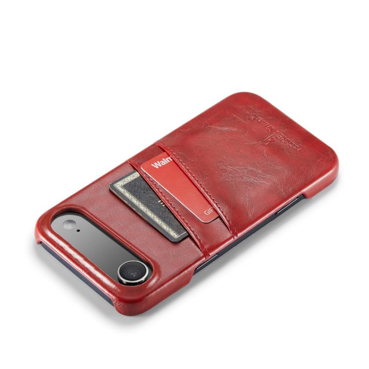 For iPhone Air Fierre Shann Retro Oil Wax Texture Card Slots PU Leather Phone Case
