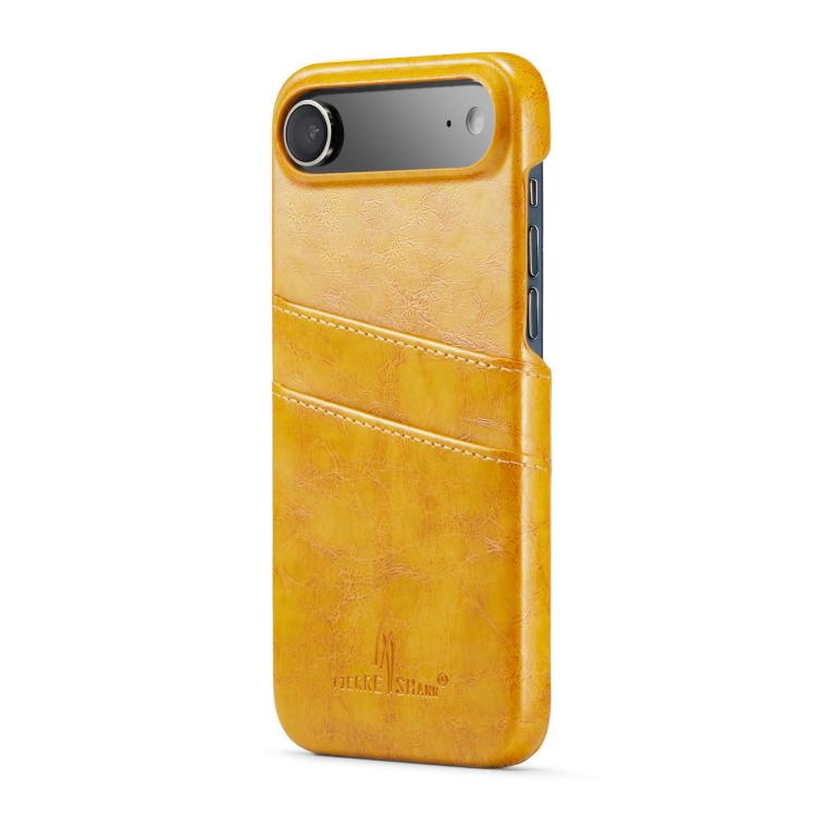 For iPhone Air Fierre Shann Retro Oil Wax Texture Card Slots PU Leather Phone Case
