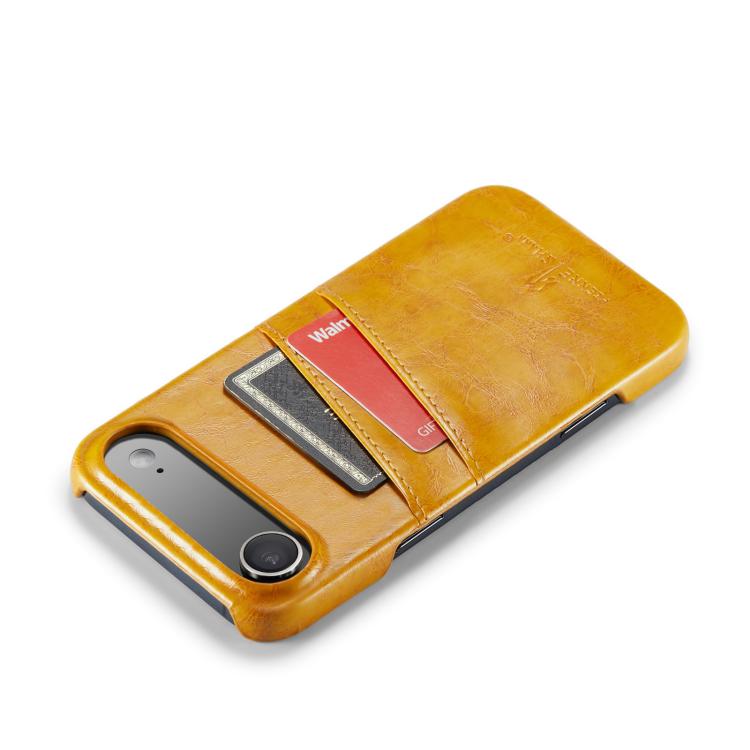 For iPhone Air Fierre Shann Retro Oil Wax Texture Card Slots PU Leather Phone Case