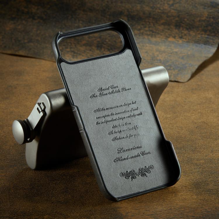 For iPhone Air Fierre Shann Retro Oil Wax Texture Card Slots PU Leather Phone Case