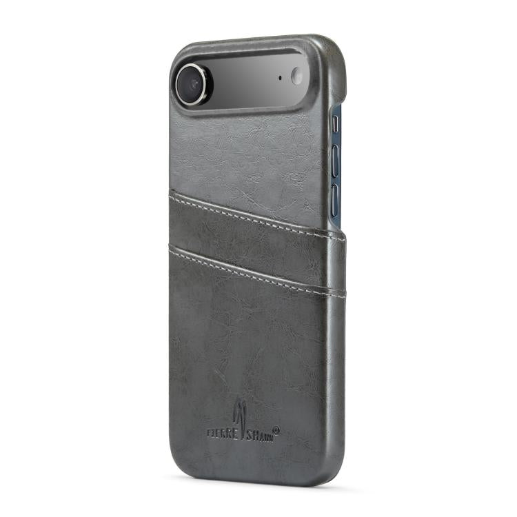 For iPhone Air Fierre Shann Retro Oil Wax Texture Card Slots PU Leather Phone Case