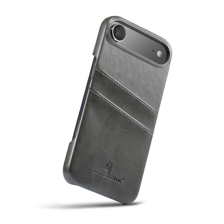 For iPhone Air Fierre Shann Retro Oil Wax Texture Card Slots PU Leather Phone Case