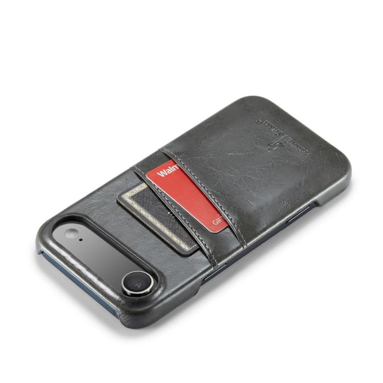 For iPhone Air Fierre Shann Retro Oil Wax Texture Card Slots PU Leather Phone Case