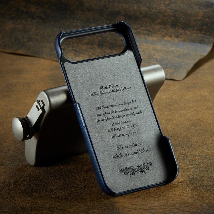 For iPhone Air Fierre Shann Retro Oil Wax Texture Card Slots PU Leather Phone Case