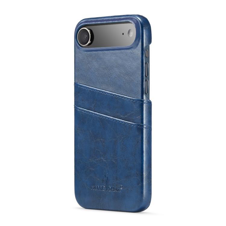 For iPhone Air Fierre Shann Retro Oil Wax Texture Card Slots PU Leather Phone Case