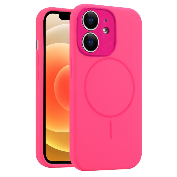 For iPhone 12 Fine Hole Liquid Silicone MagSafe Phone Case