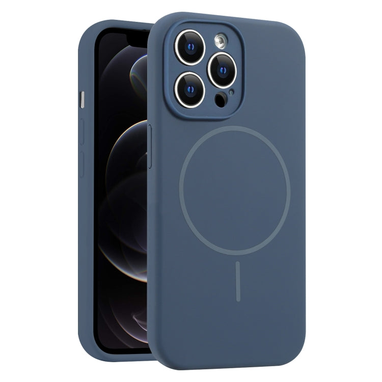 For iPhone 12 Pro Fine Hole Liquid Silicone MagSafe Phone Case