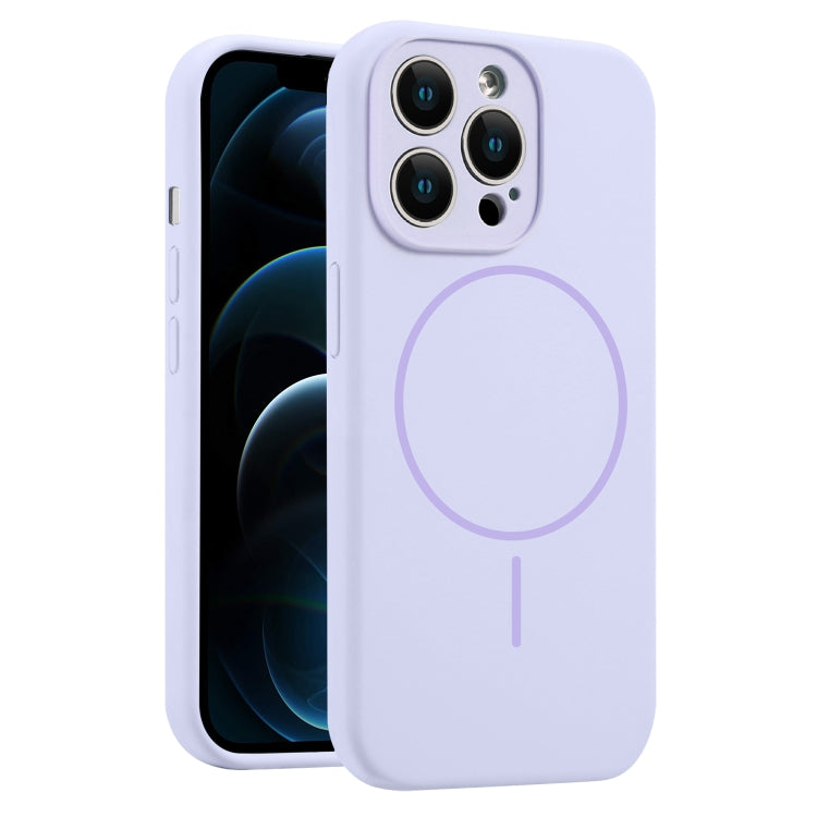 For iPhone 12 Pro Max Fine Hole Liquid Silicone MagSafe Phone Case