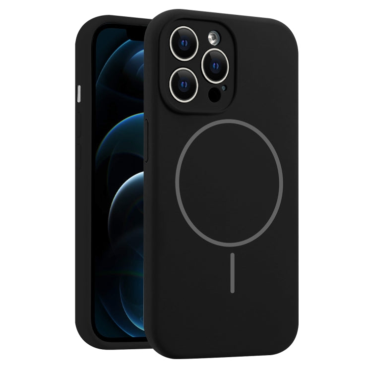 For iPhone 12 Pro Max Fine Hole Liquid Silicone MagSafe Phone Case