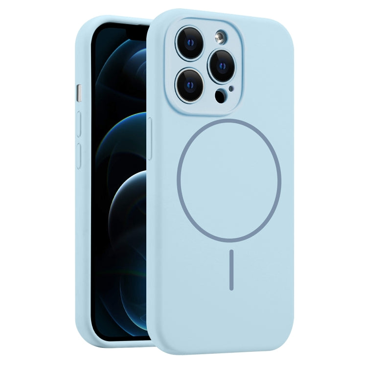 For iPhone 12 Pro Max Fine Hole Liquid Silicone MagSafe Phone Case
