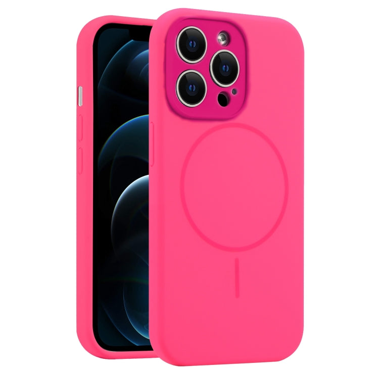 For iPhone 12 Pro Max Fine Hole Liquid Silicone MagSafe Phone Case