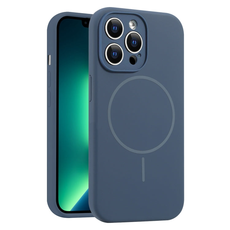 For iPhone 13 Pro Max Fine Hole Liquid Silicone MagSafe Phone Case