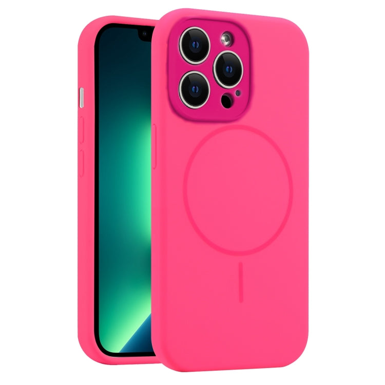 For iPhone 13 Pro Max Fine Hole Liquid Silicone MagSafe Phone Case