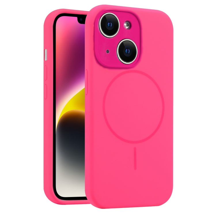 For iPhone 14 Plus Fine Hole Liquid Silicone MagSafe Phone Case