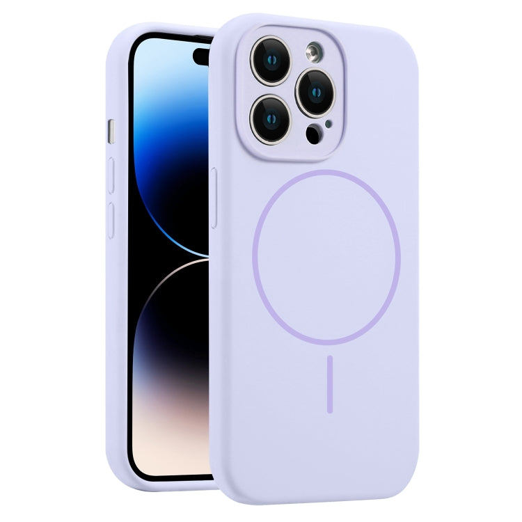 For iPhone 14 Pro Max Fine Hole Liquid Silicone MagSafe Phone Case
