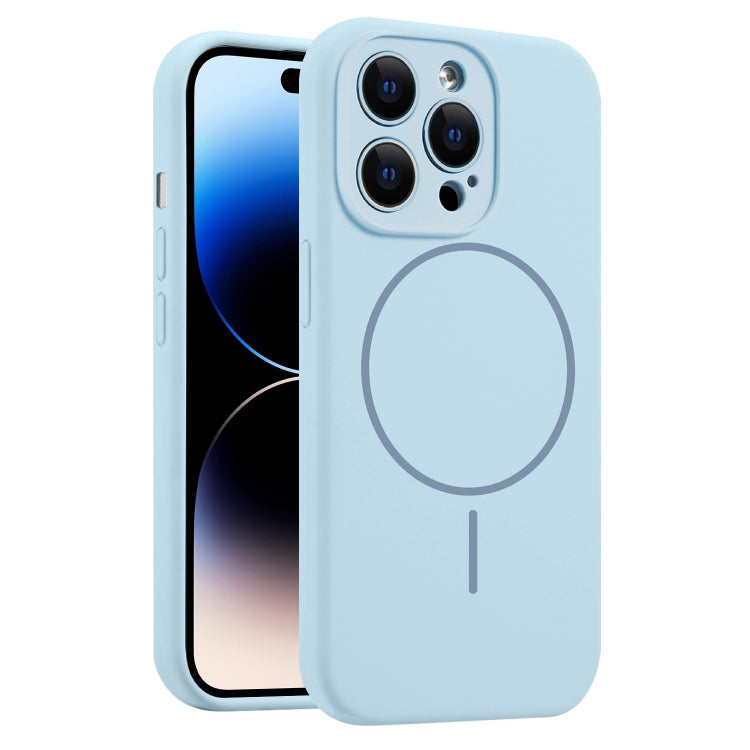 For iPhone 14 Pro Max Fine Hole Liquid Silicone MagSafe Phone Case